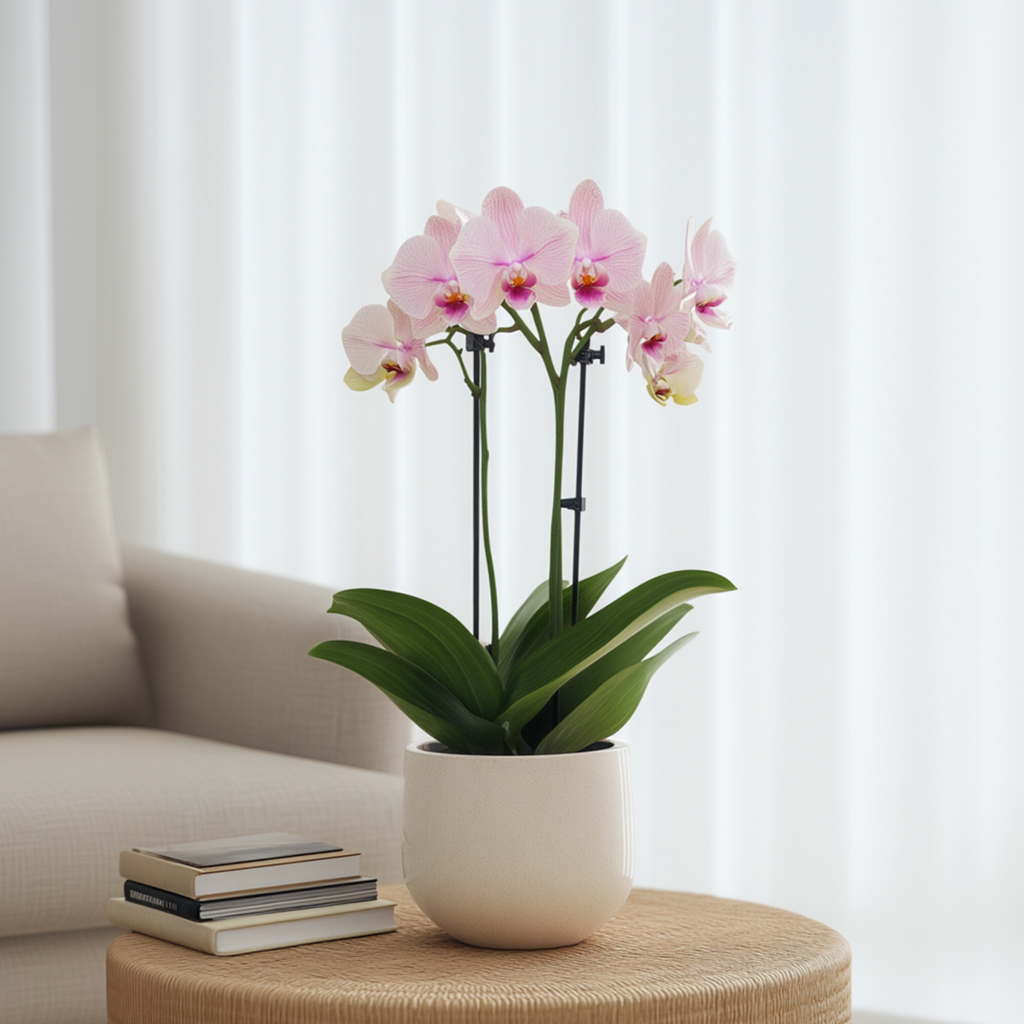 Pink Moth Orchid Plant 35-45cm with Multiple Flower Branches