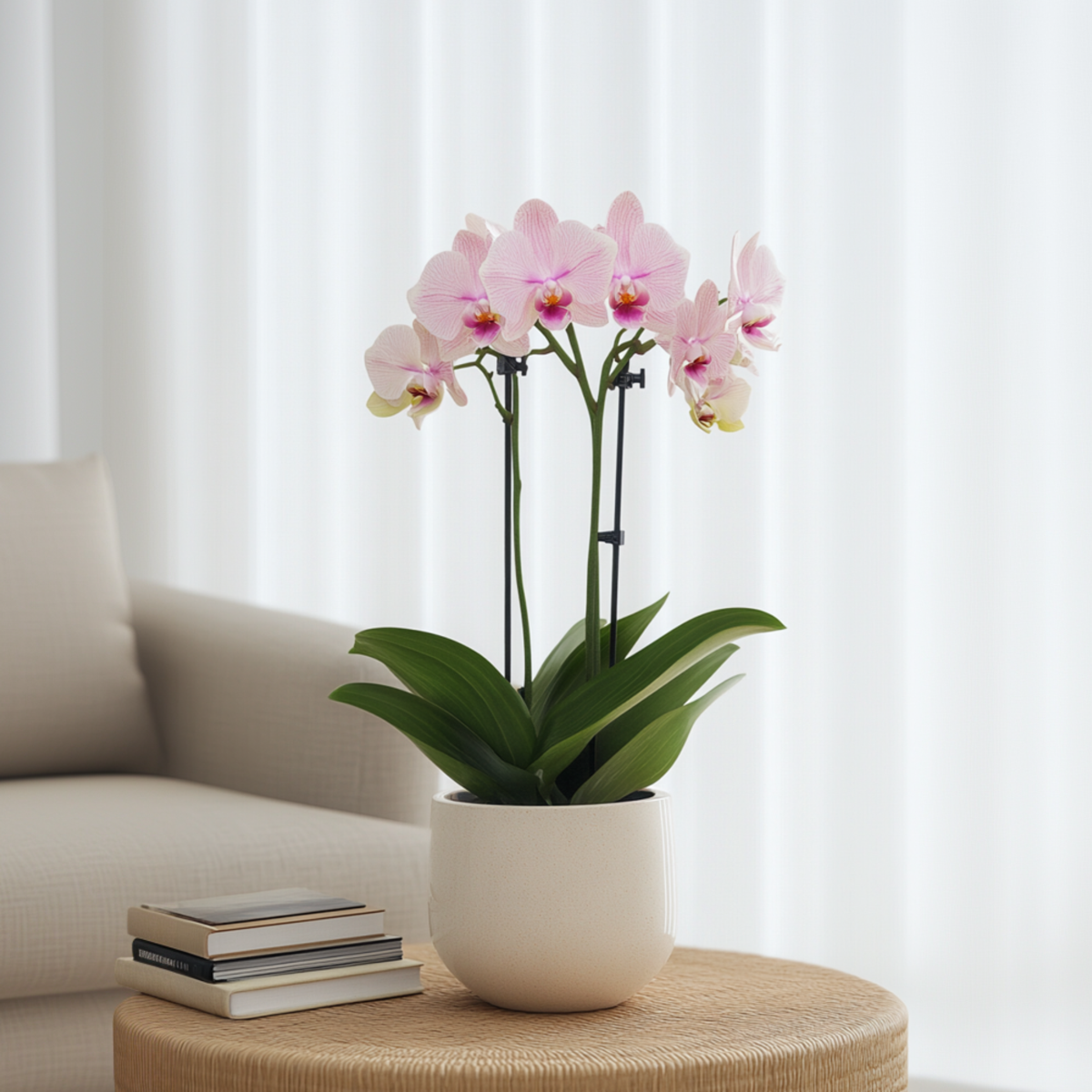 Pink Moth Orchid Plant 35-45cm with Multiple Flower Branches