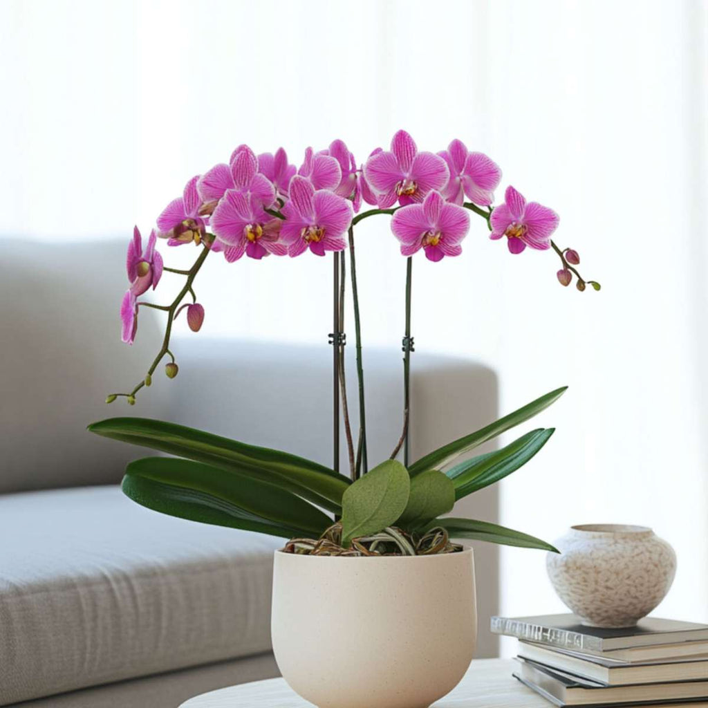 Purple Moth Orchid Plant with Basket 35-45cm