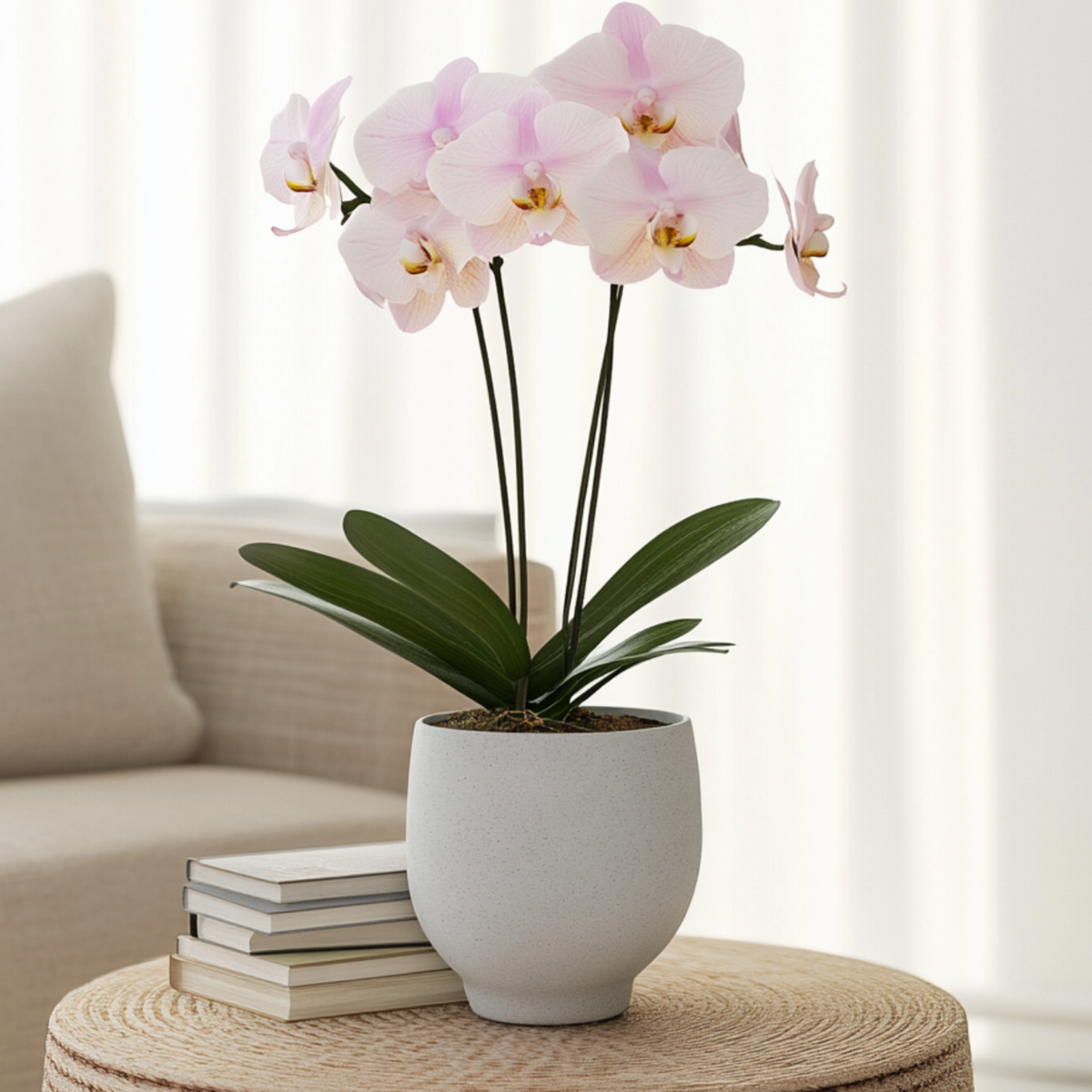 Moth Orchid Plant 50 to 60cm with Pink Flowers