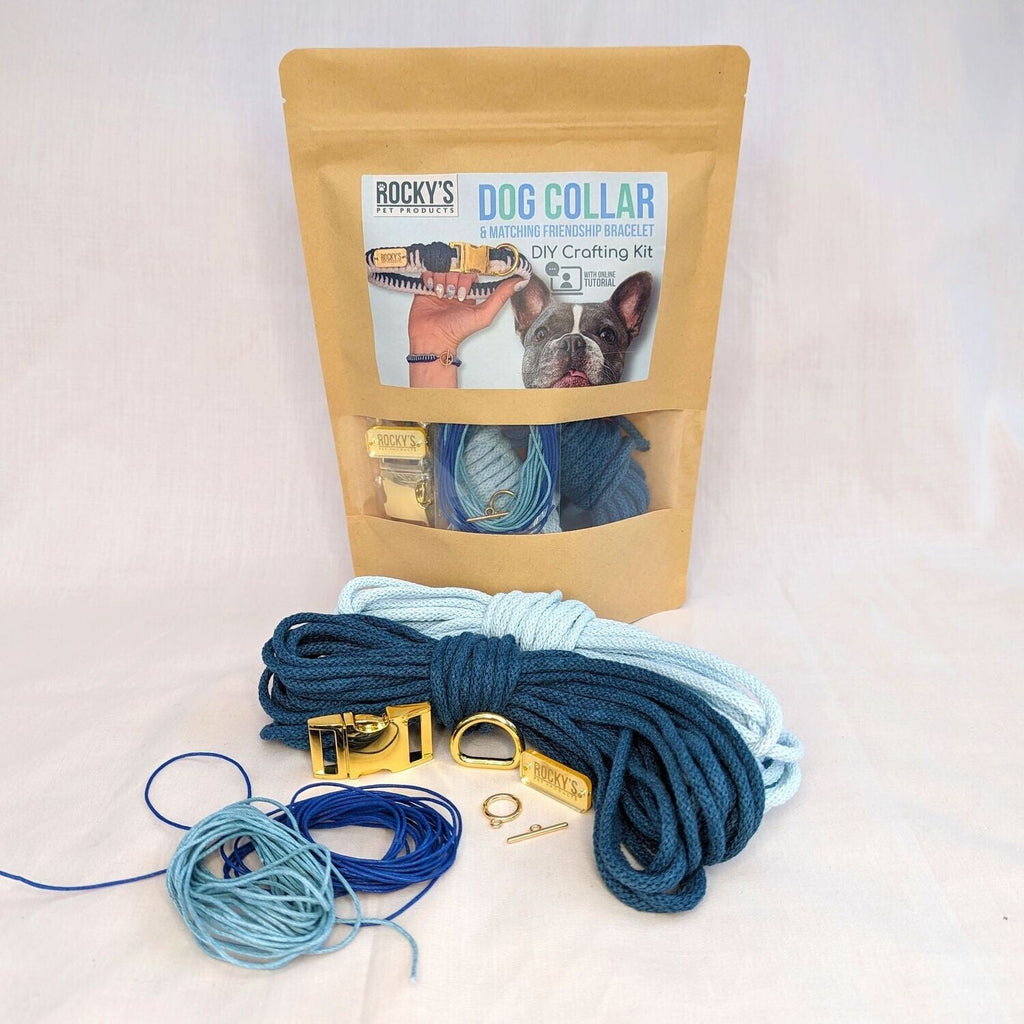 Make Your Own Dog Collar and Friendship Bracelet Craft Kit in Blue