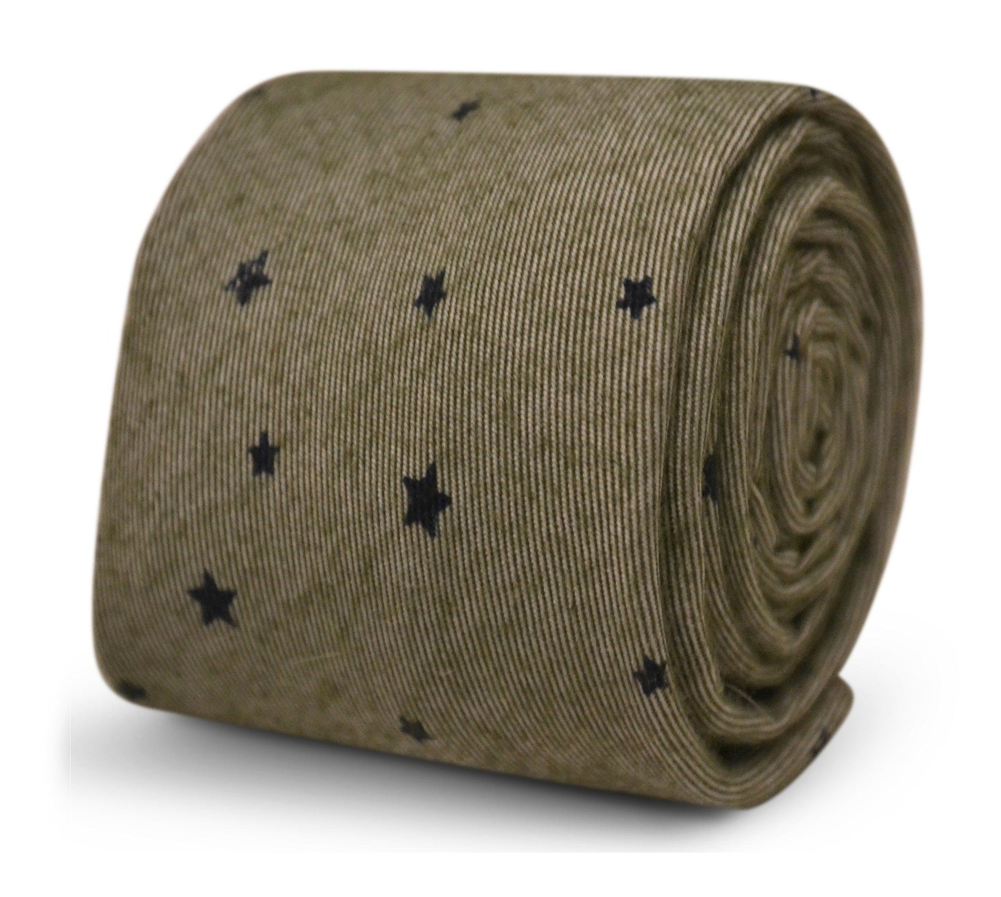 Light Grey Green Cotton Tie with Star Design