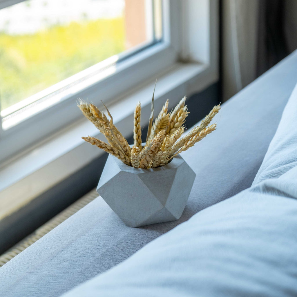 Concrete Polygonal Pot White Geometric Planter