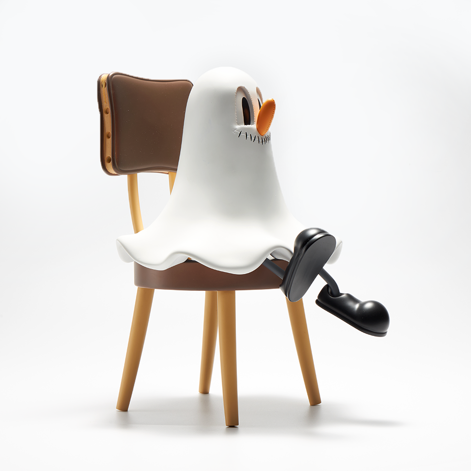 Ghost Hand Painted Resin Sculpture