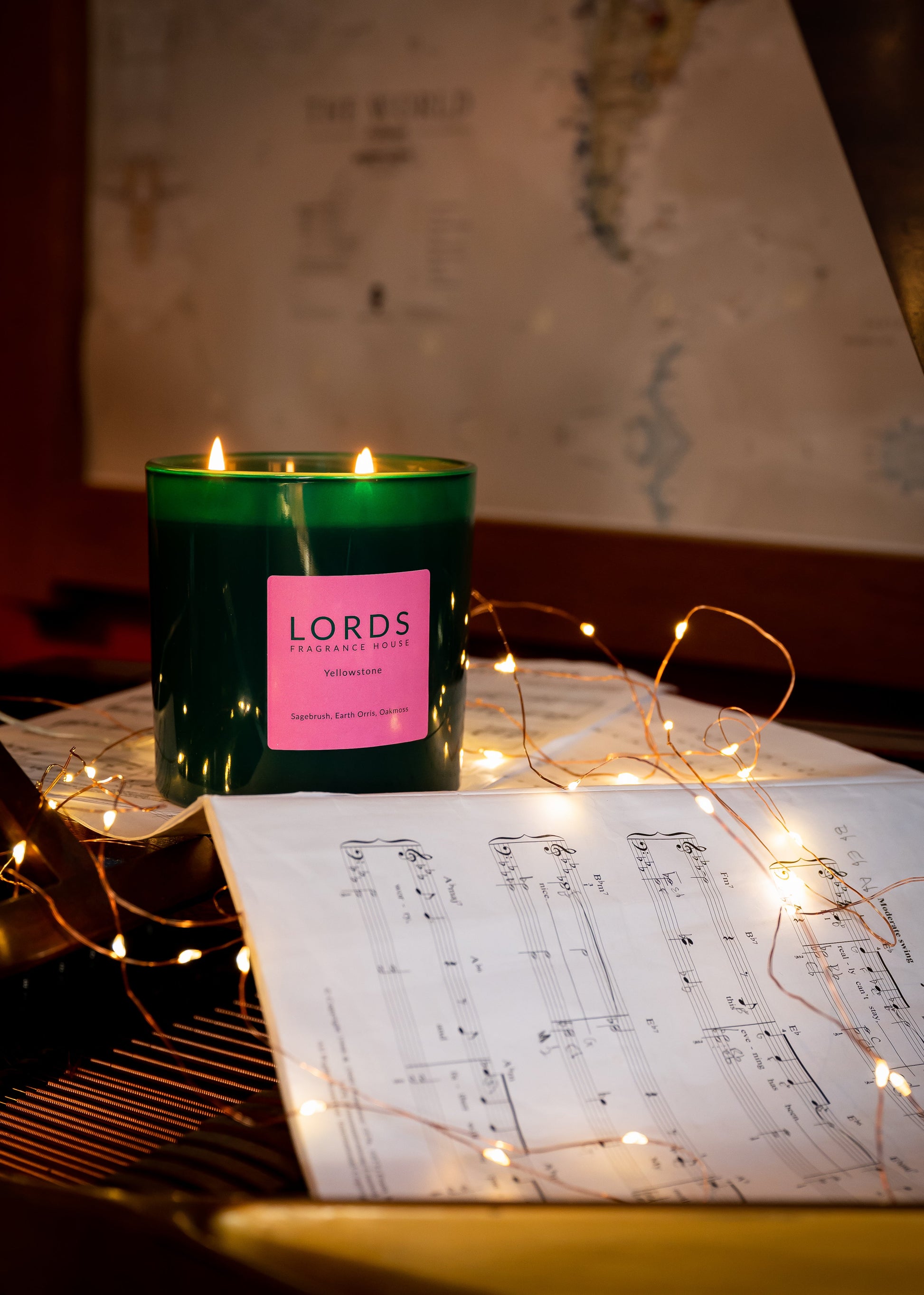 Yellowstone Three Wick Candle in Pink or Green Glass