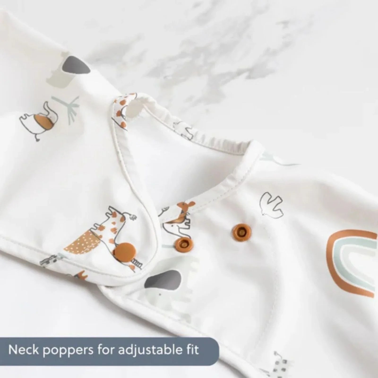 Long Sleeve Coverall Weaning Bib in Serengeti Spaghetti