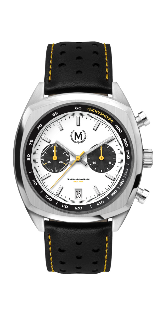 Driver Chronograph MkII Panda Dial Mecha-Quartz Racing Watch