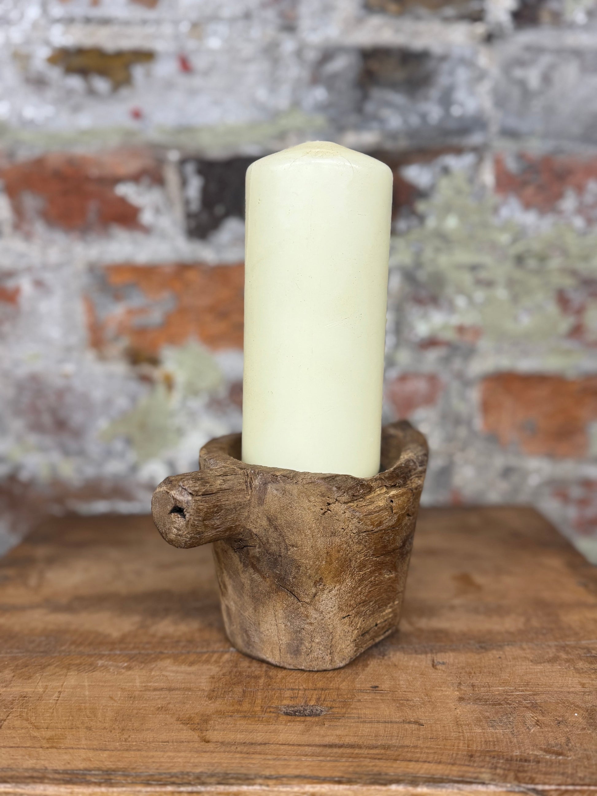 Rustic Wooden Candle Holder Reclaimed Farmhouse Decor