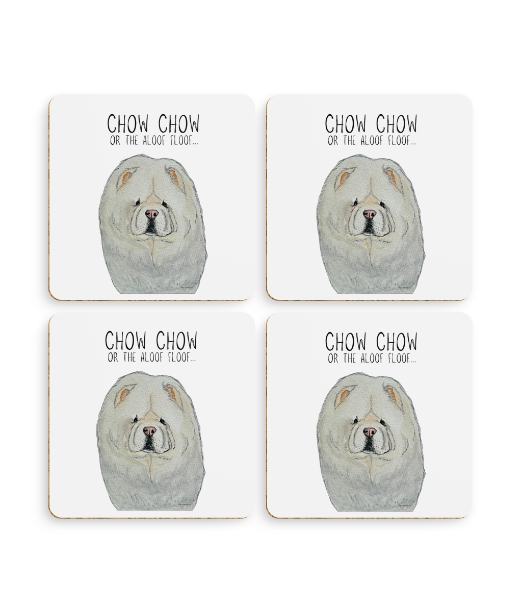 Cream Chow Chow Coasters Pack of 4