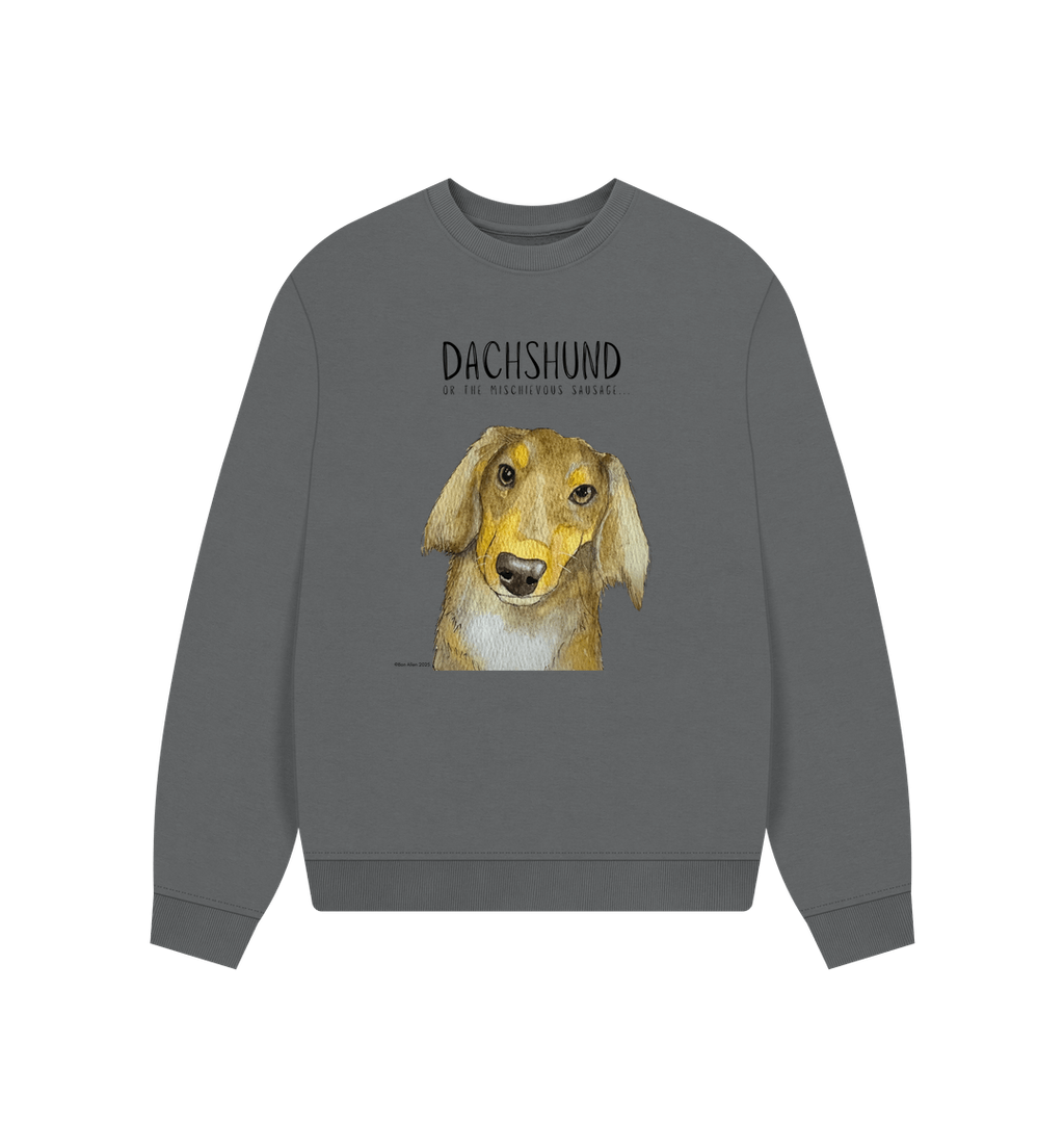 Long Haired Dachshund Oversized Sweatshirt
