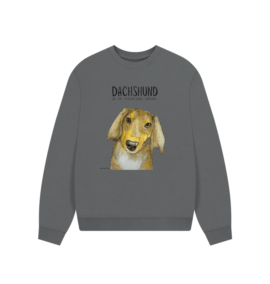 Long Haired Dachshund Oversized Sweatshirt