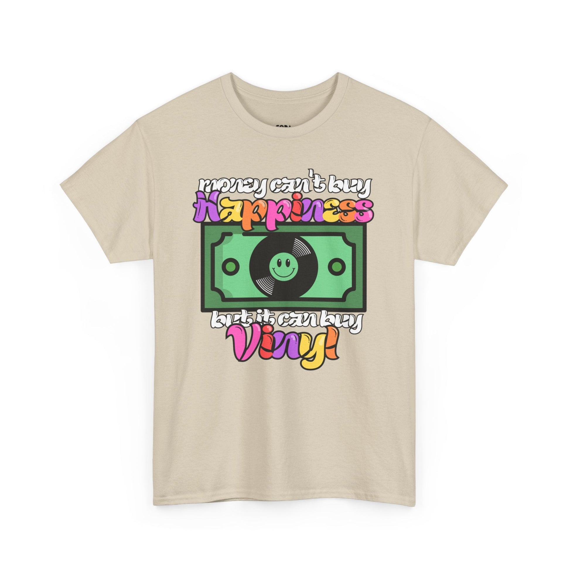 Money Can't Buy Happiness Men's Vinyl Record T-Shirt