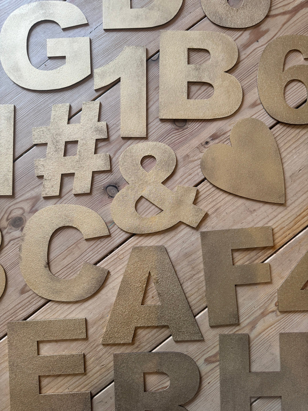 Rustic Gold Metal Letters 12 inch and 5 inch