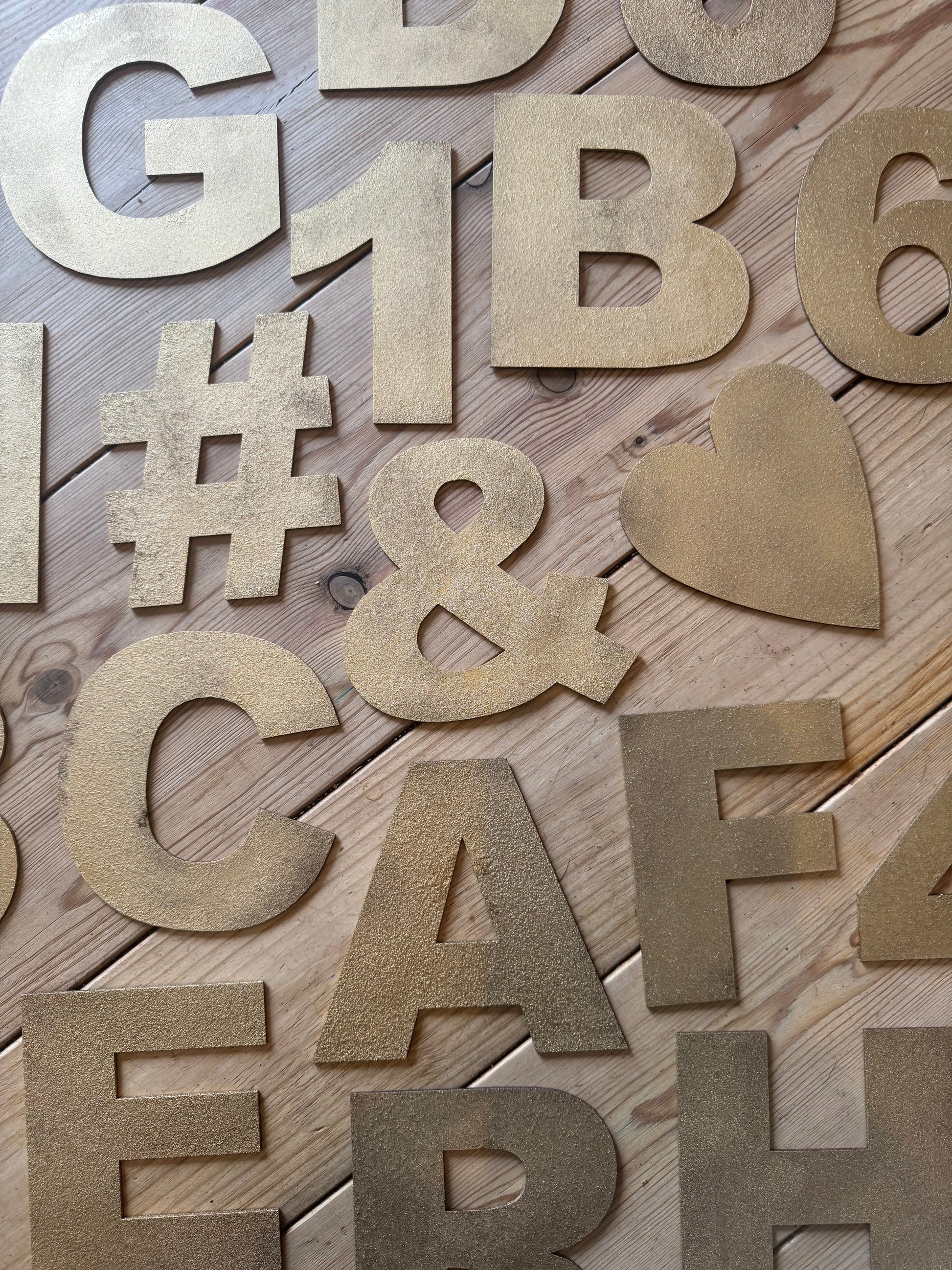 Rustic Gold Metal Letters 12 inch and 5 inch