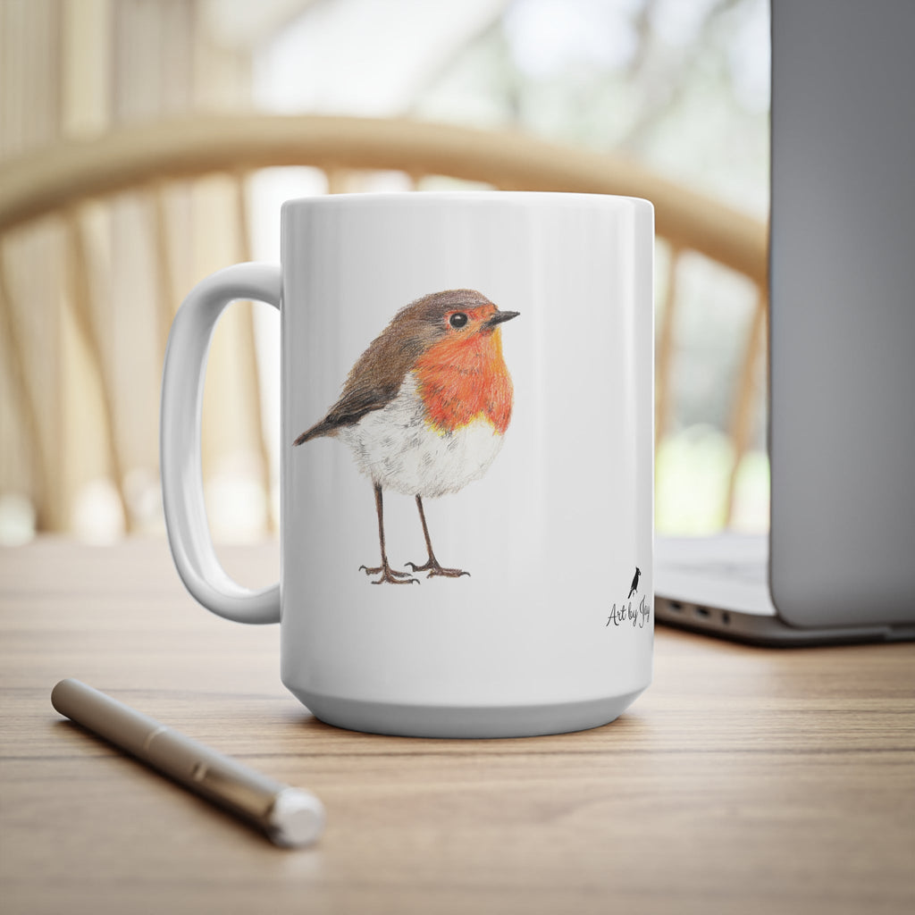 Robin Bird Ceramic Coffee Mug 15oz
