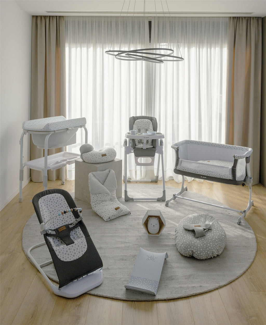 Baby Hammock Bouncer with Activity Toy Arch in Botanic