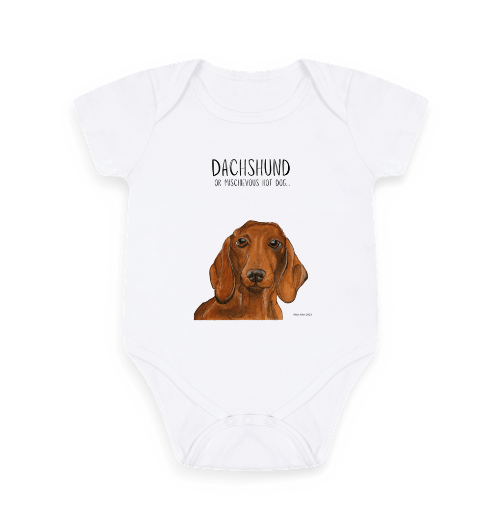 Mischievous Hot Dog Baby Bodysuit in Red