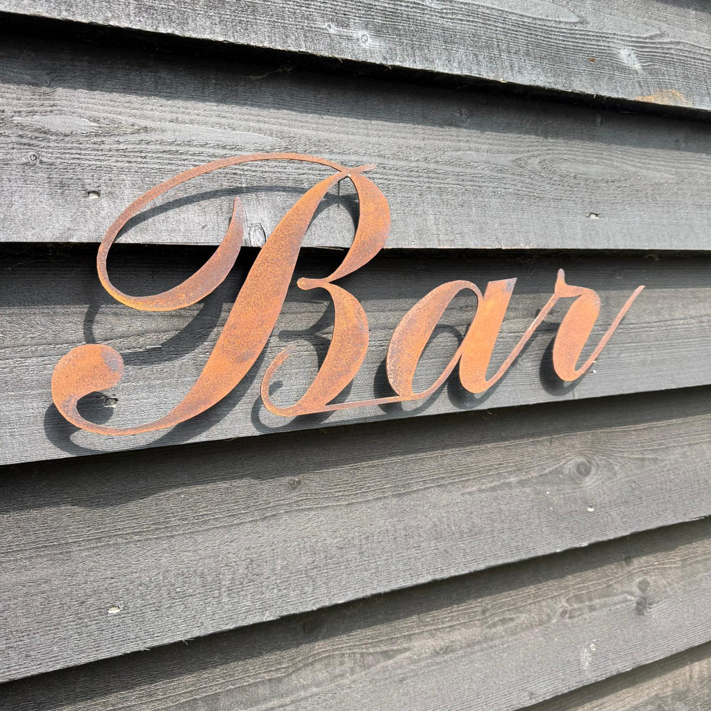 Rusty Metal Bar Sign for Home and Garden