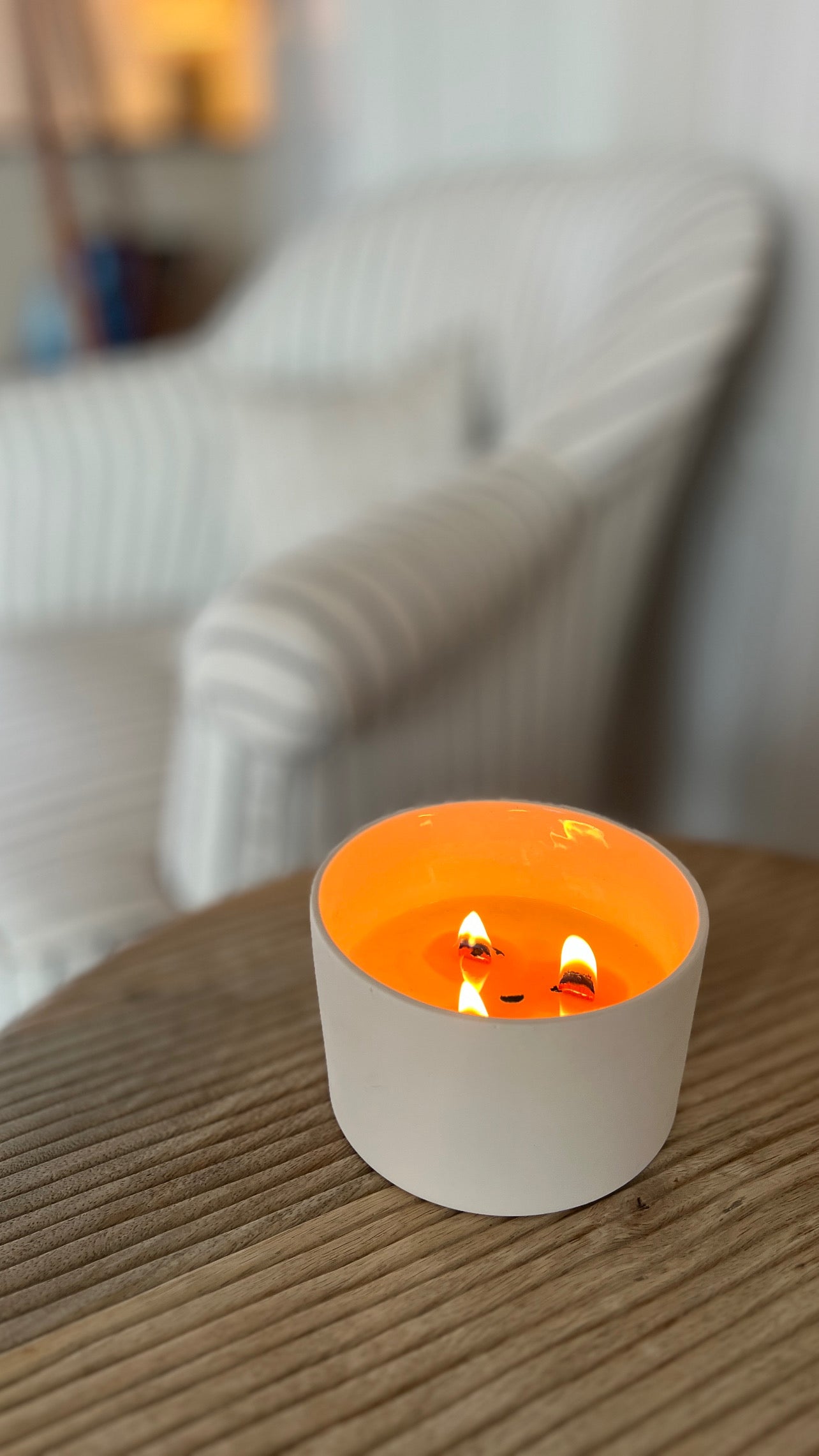 Ceramic Refillable Candle with Natural Soy Wax