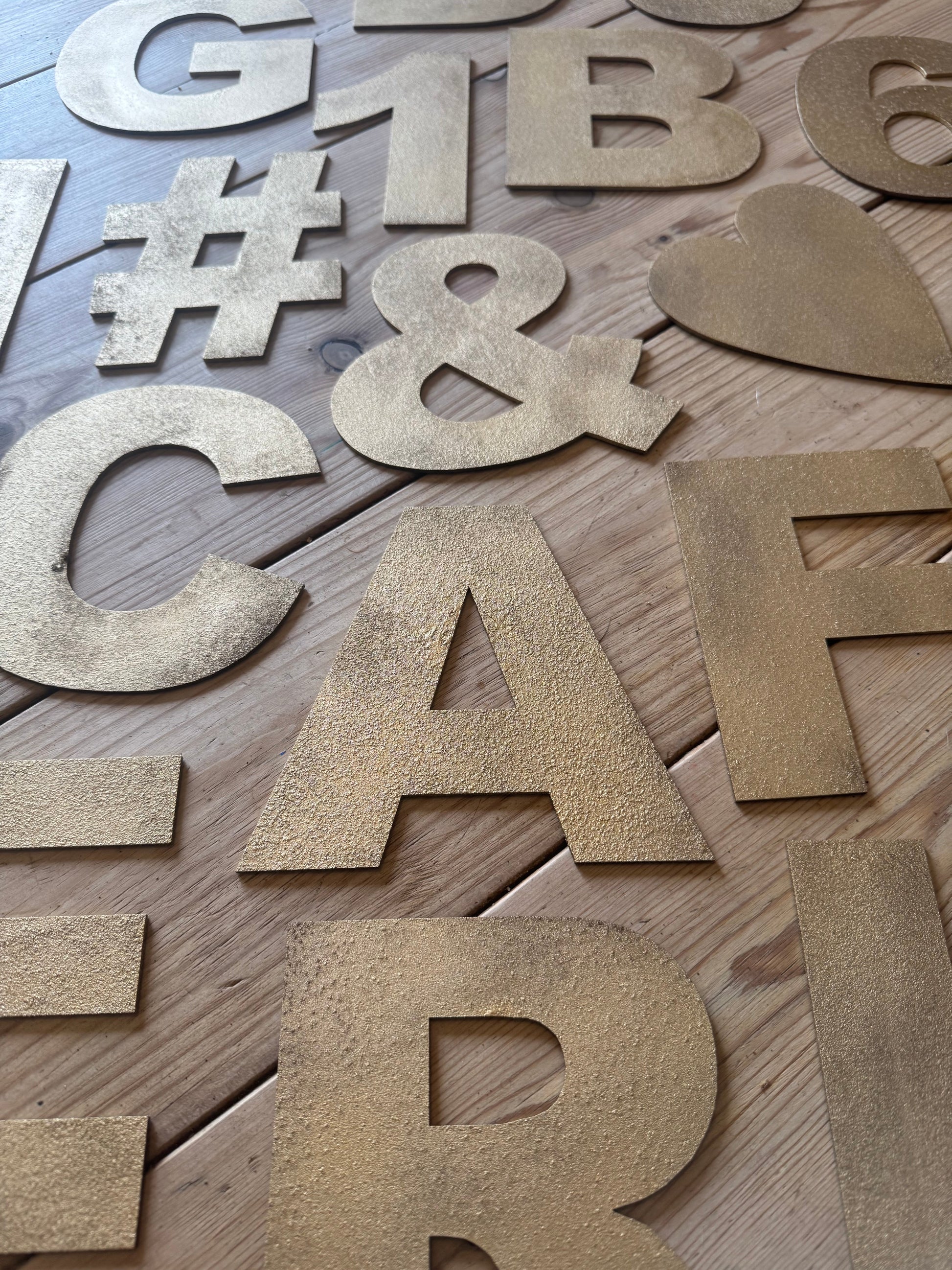 Rustic Gold Metal Letters 12 inch and 5 inch