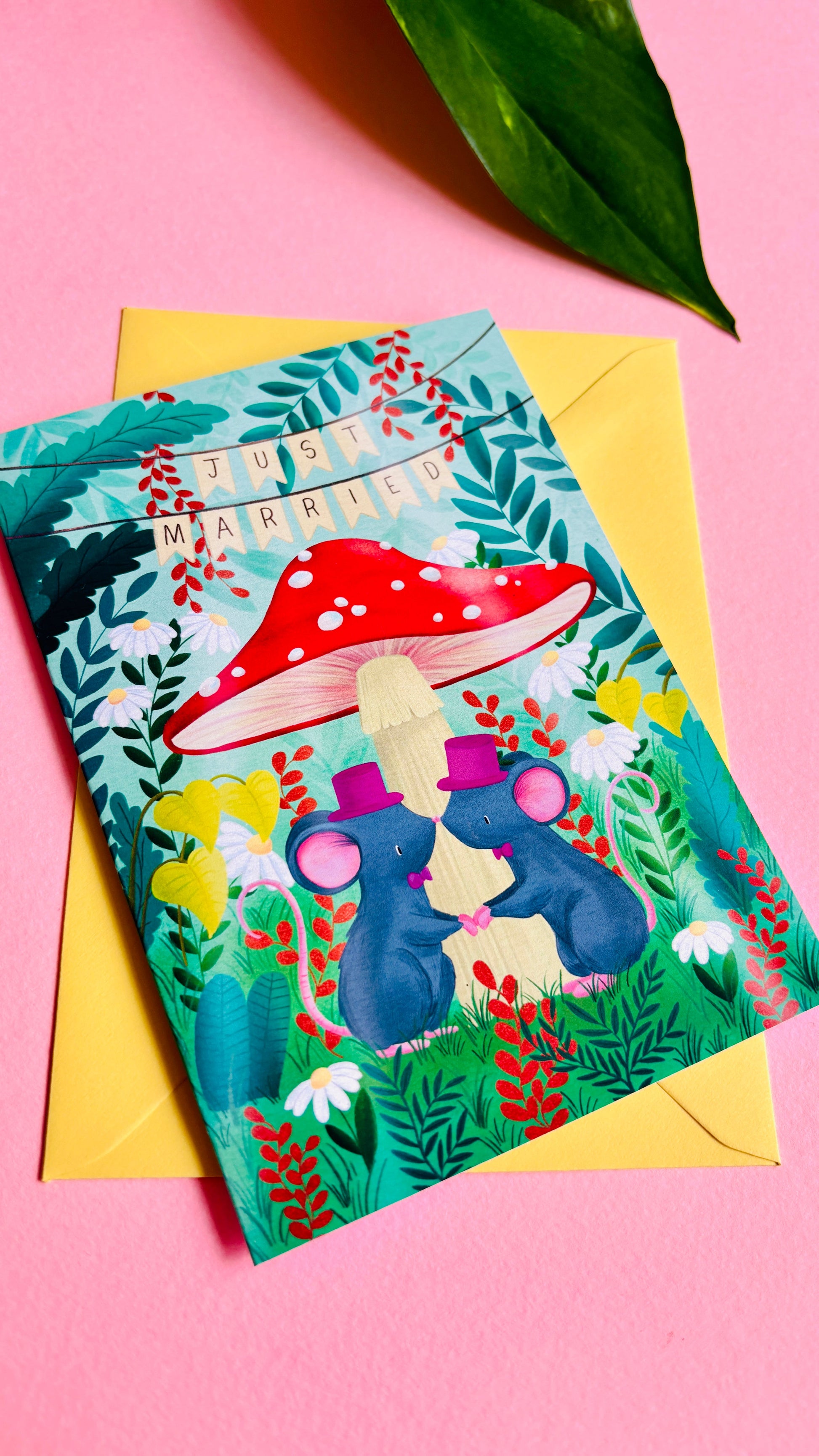 Handmade Gay Wedding Card Whimsical Forest Themed Greetings