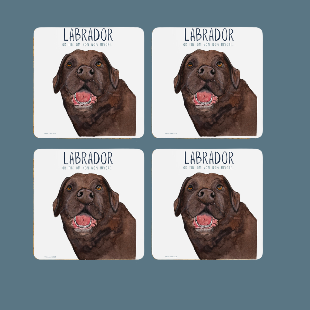 Labrador Coaster Set Om Nom Nomnivore Edition