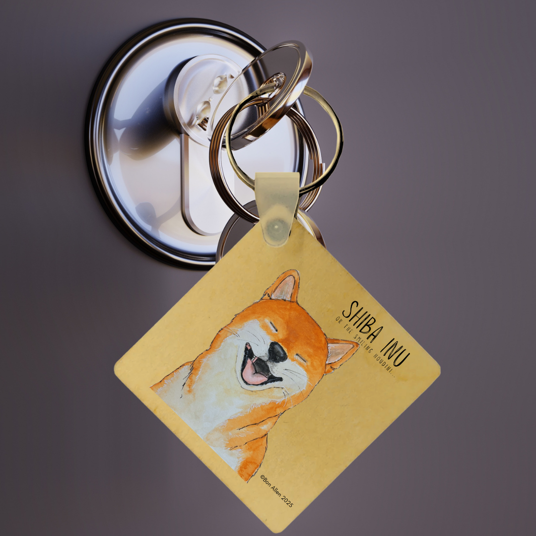 Keys Escaped Like Me Shiba Wooden Keyring