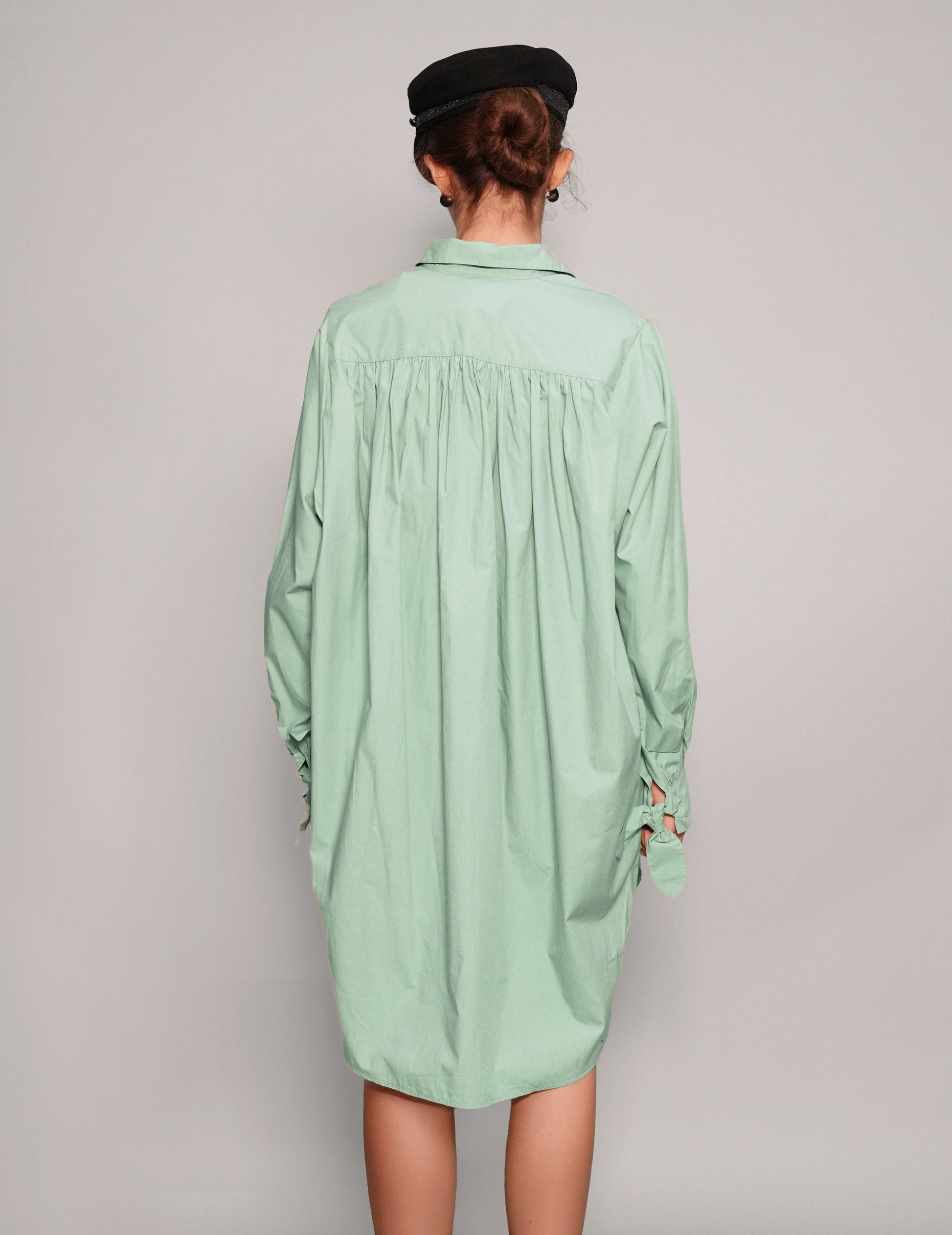 Pale Mint Shirt Dress in Cotton