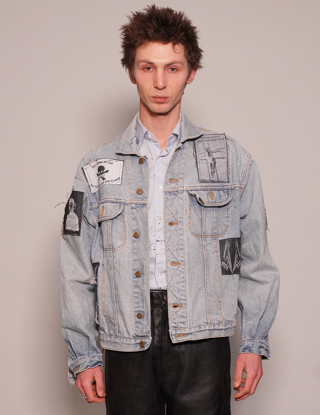 Light Blue Denim Jacket with Patched Details