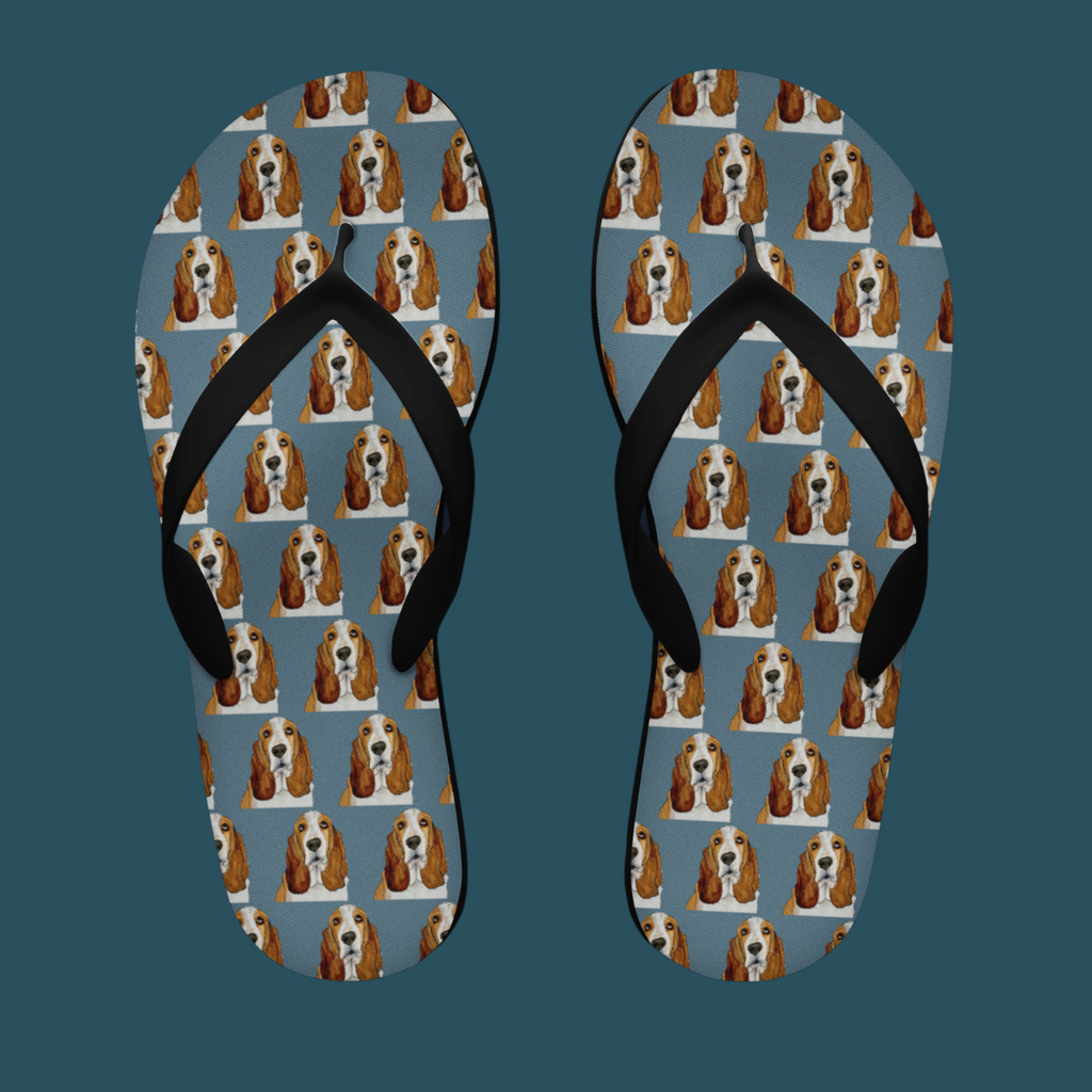Basset Hound Flip Flops for Walking in Style