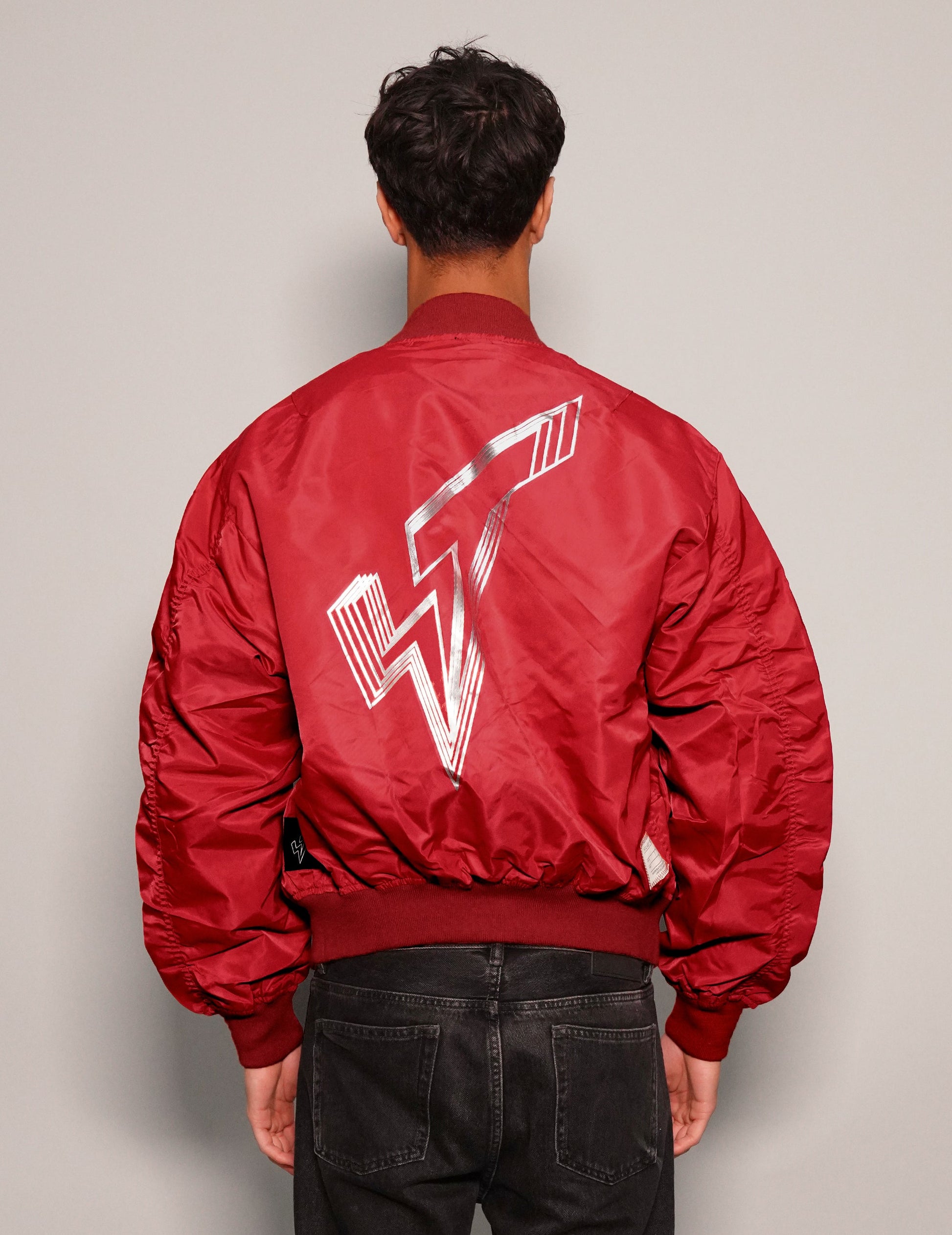 Red Lightweight Bomber Jacket Vintage