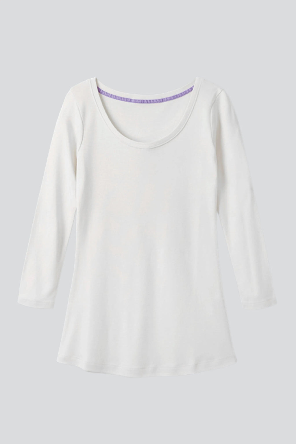Three Quarter Sleeve Scoop Neck Cotton Modal Blend Tee
