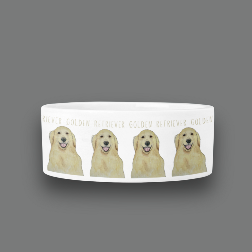 Gourmet Pet Bowl in Golden Ceramic