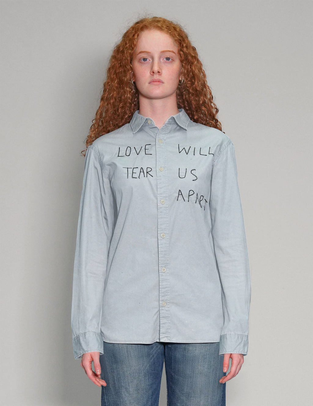 Love Will Tear Us Apart Light Blue Shirt