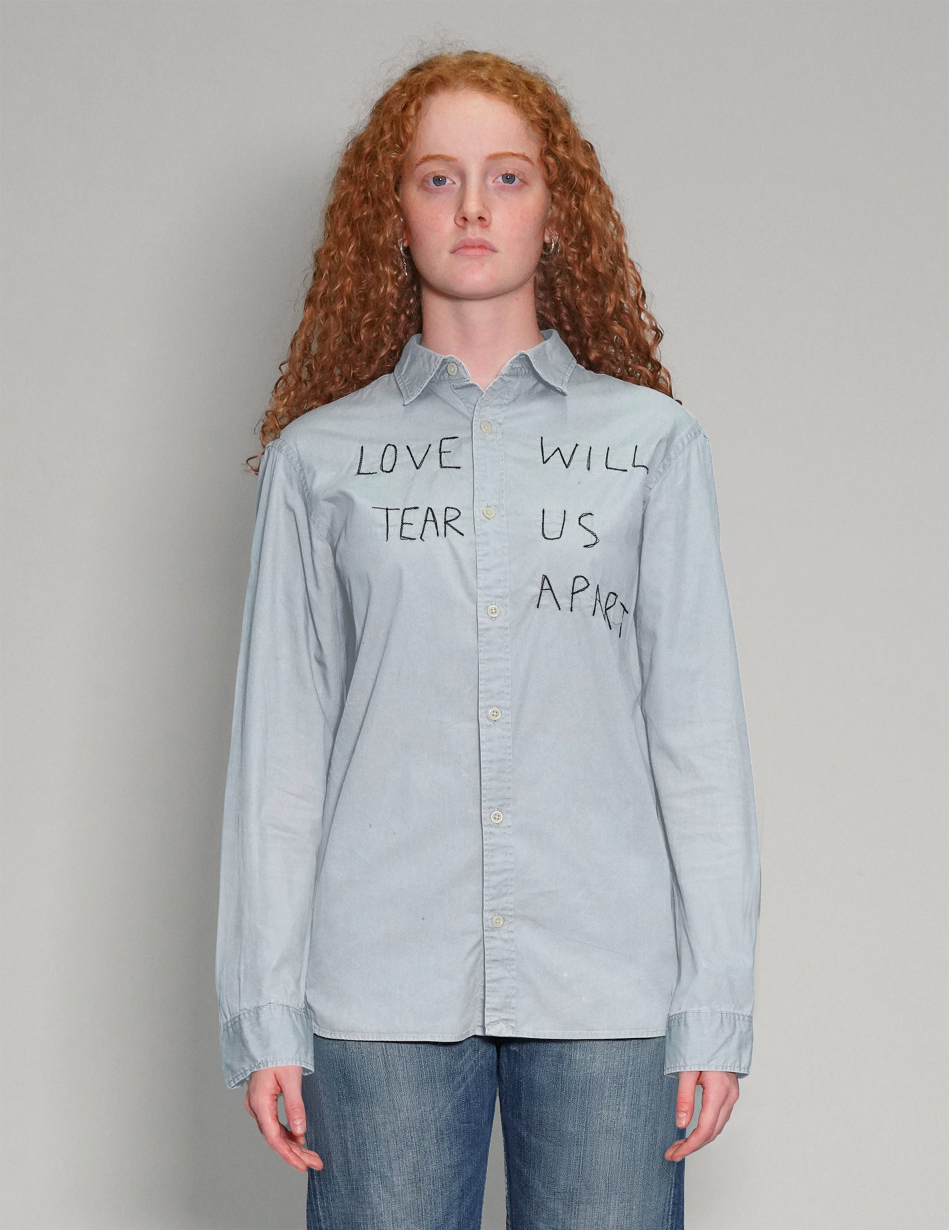 Love Will Tear Us Apart Light Blue Shirt