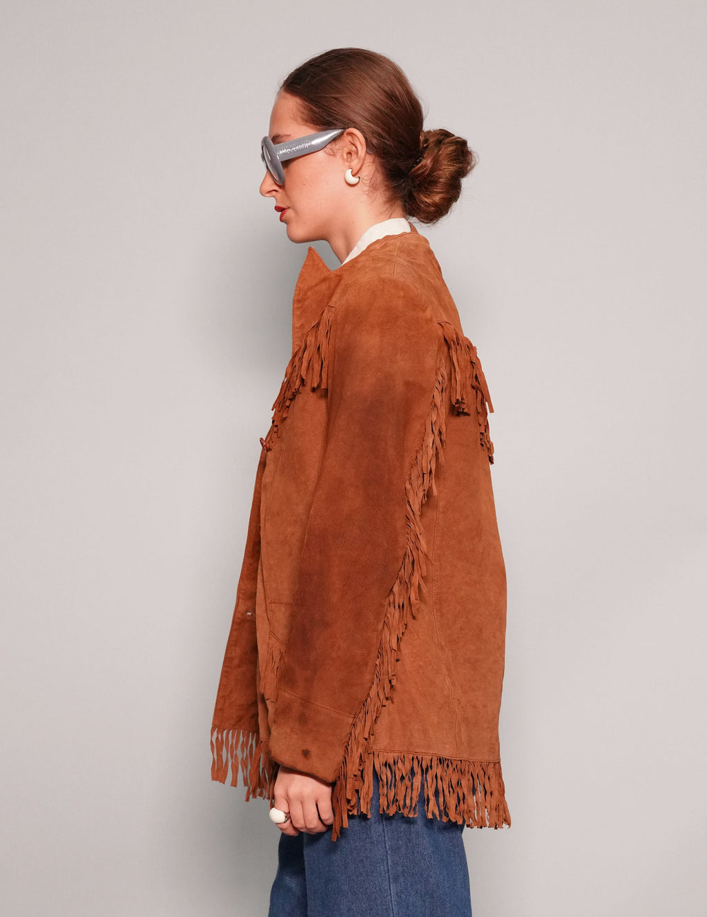 Dark Brown Leather Cowgirl Jacket