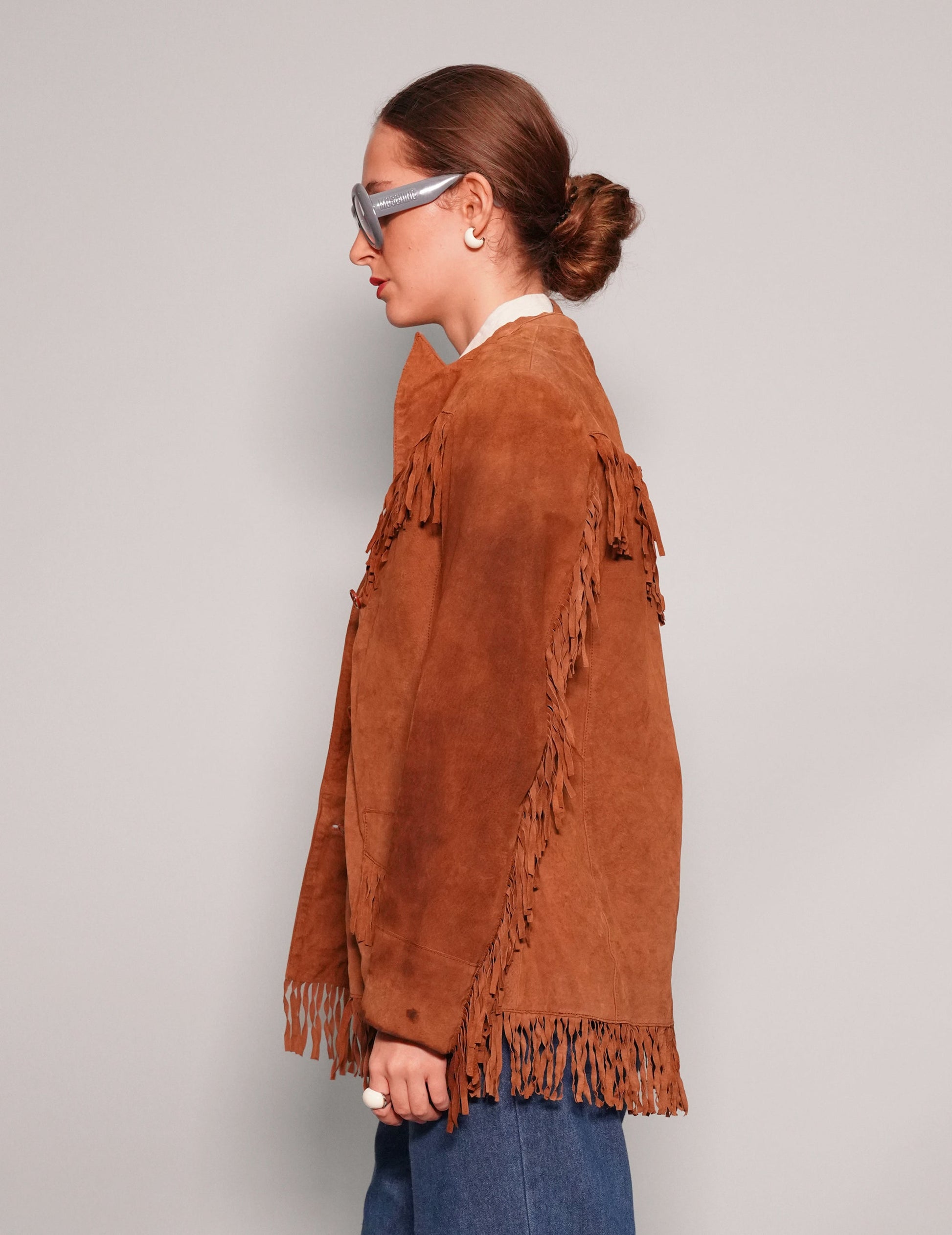 Dark Brown Leather Cowgirl Jacket