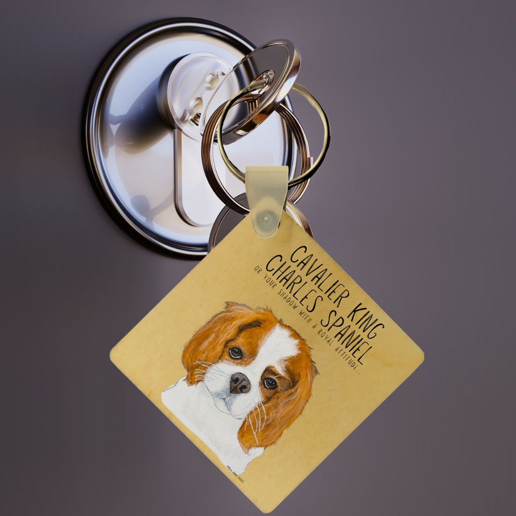 Wooden Cavalier King Charles Spaniel Keyring