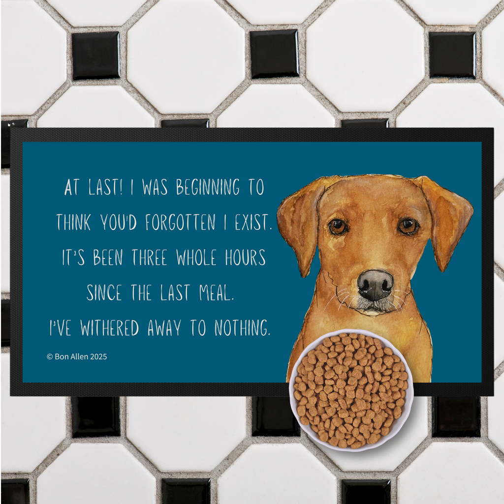 Fox Red Labrador Starving Since Breakfast Pet Bowl Mat