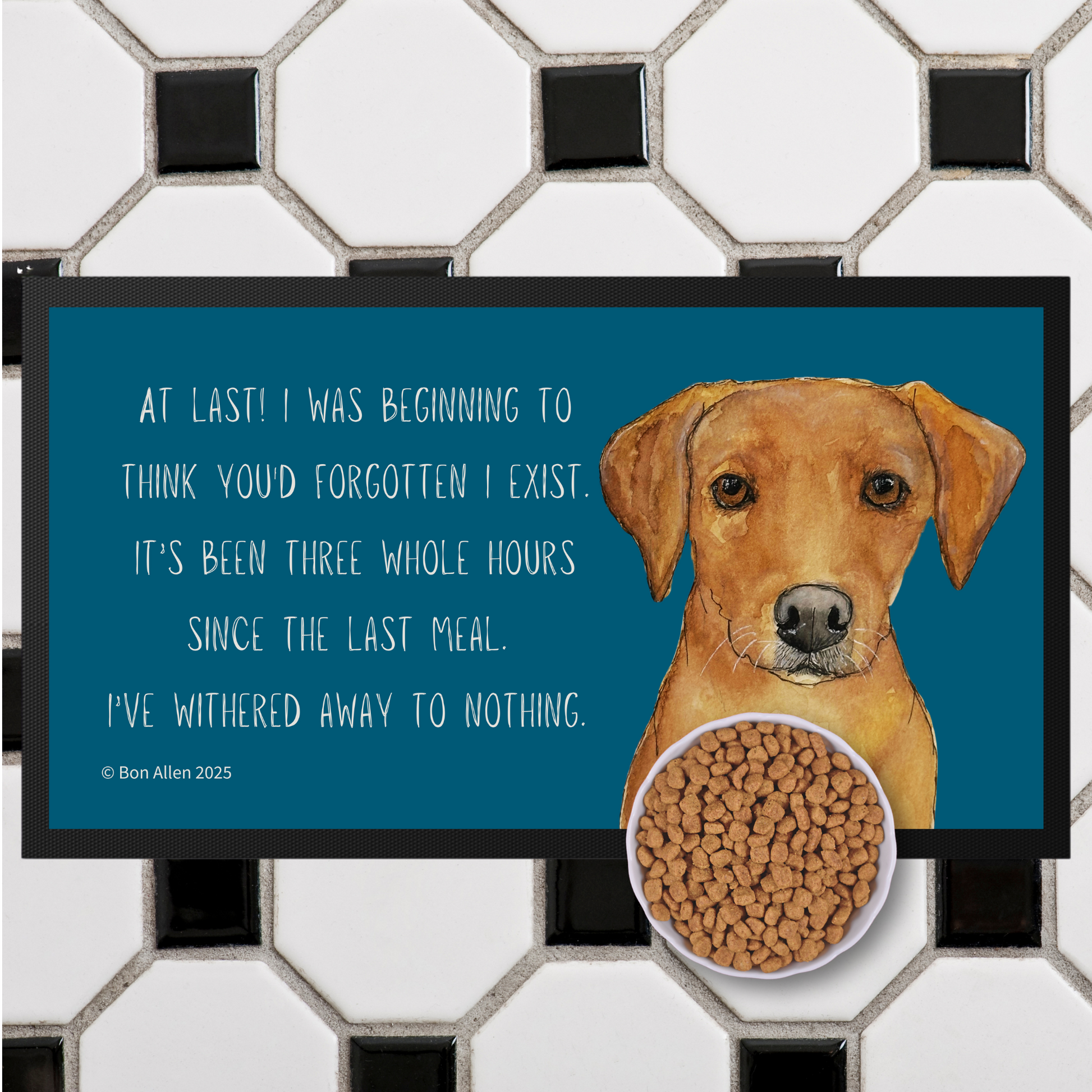Fox Red Labrador Starving Since Breakfast Pet Bowl Mat