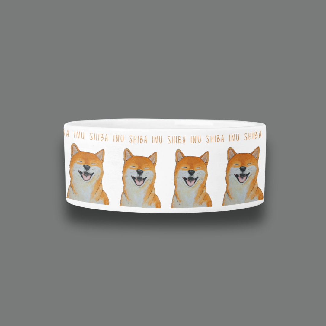 Handcrafted Ceramic Shiba Inu Dog Bowl