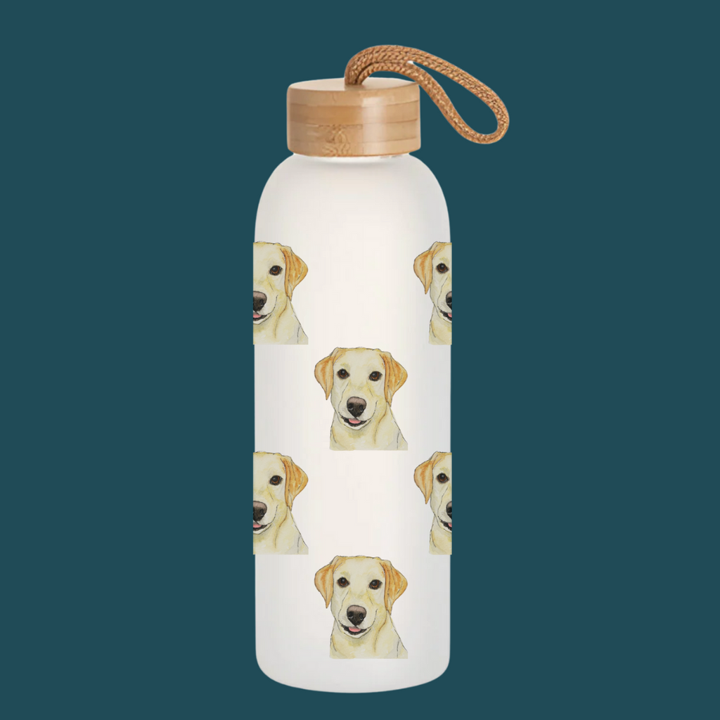 Stay Pawsitively Hydrated Glass Water Bottle