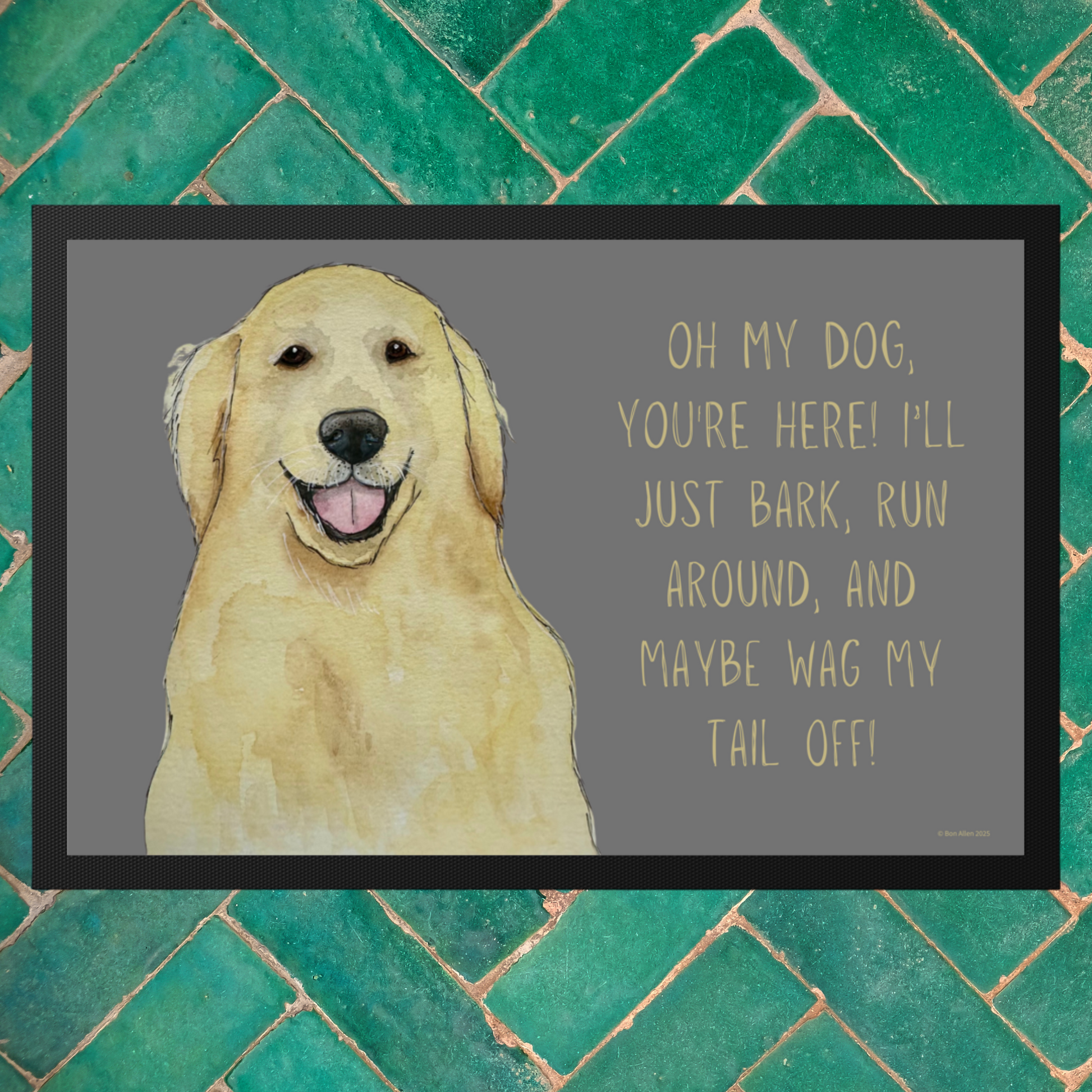 Golden Retriever Welcome Mat