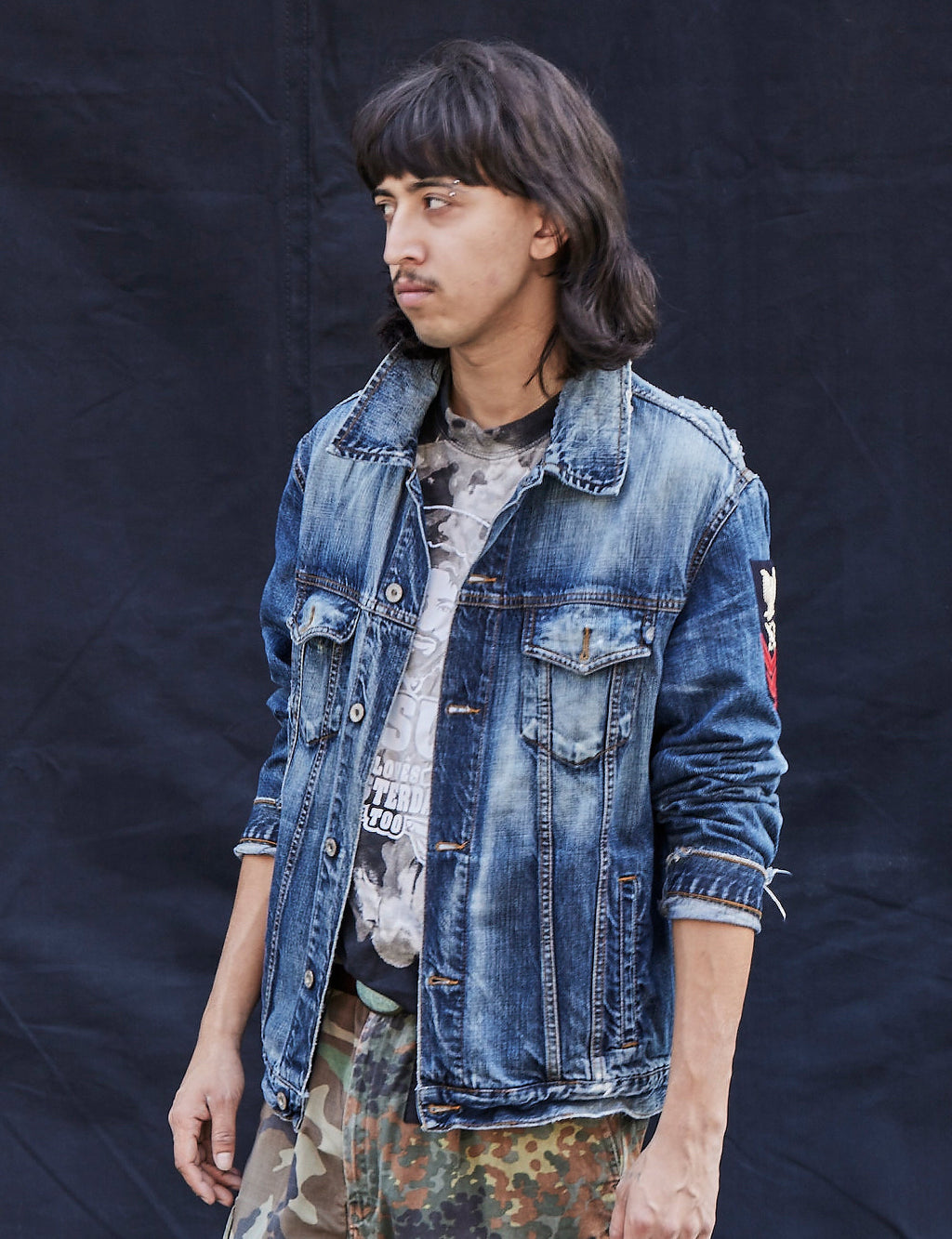 Vintage Military Denim Jacket