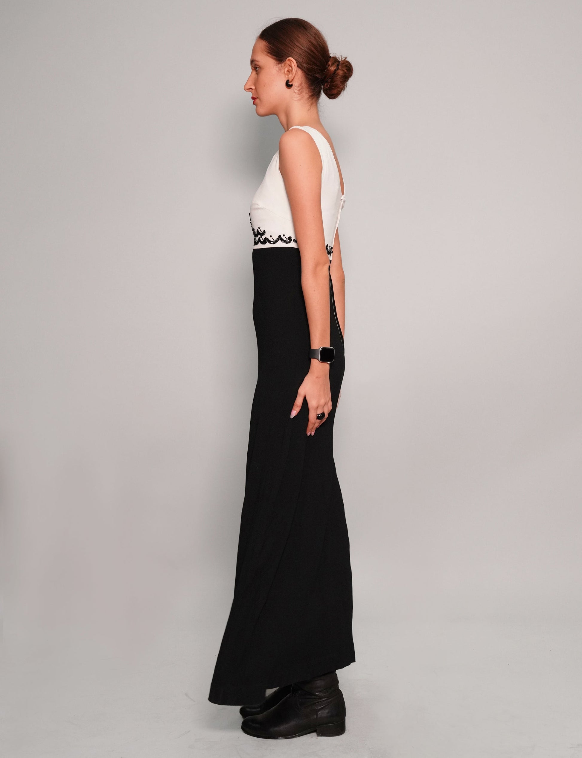Vintage Two Tone Sequin Ball Gown Dress