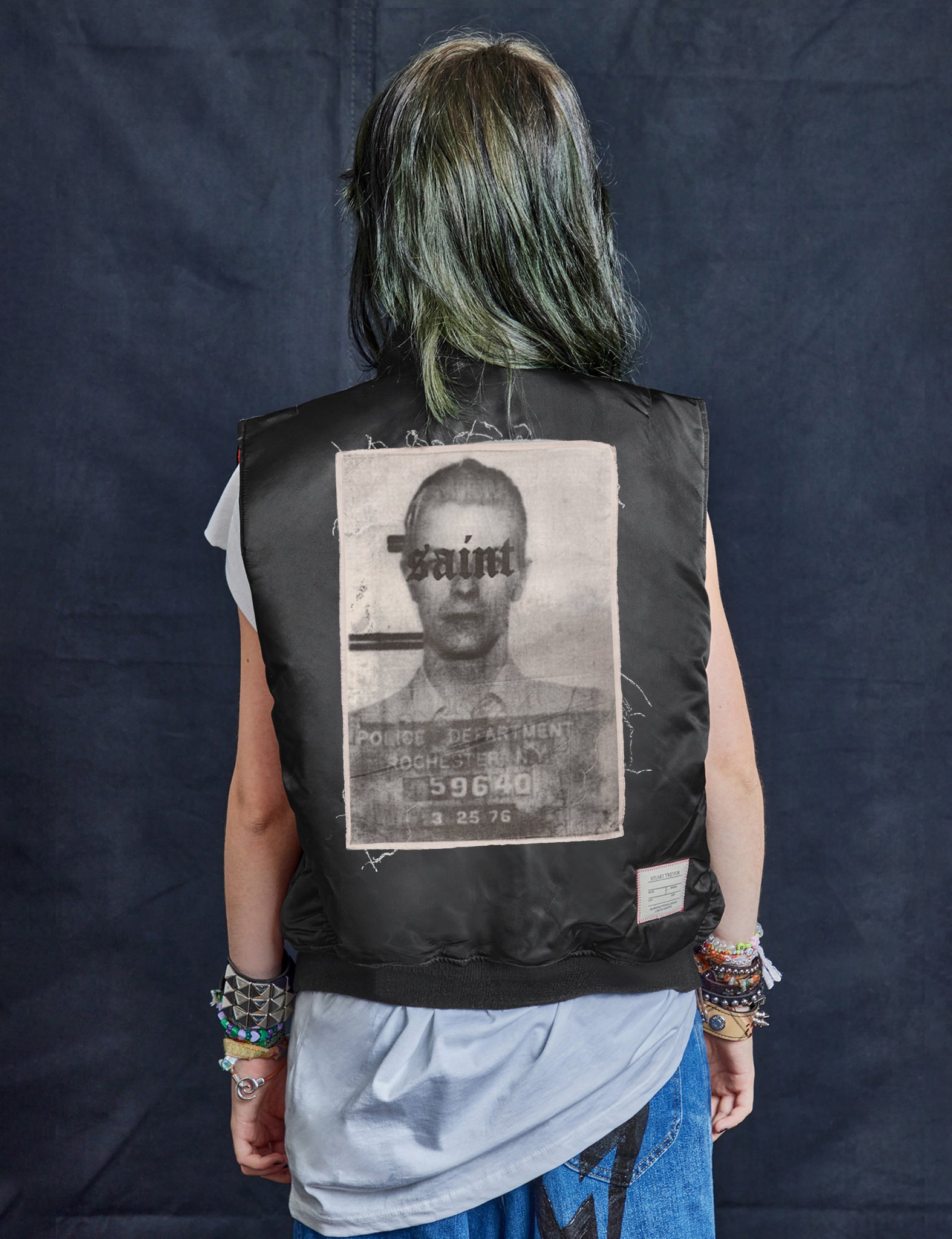 Saint Bomber Gilet in Black