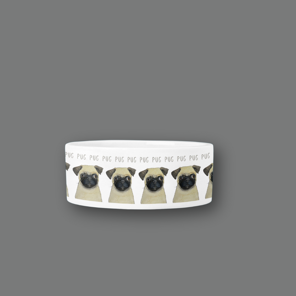 Ceramic Dog Bowl for Pugs