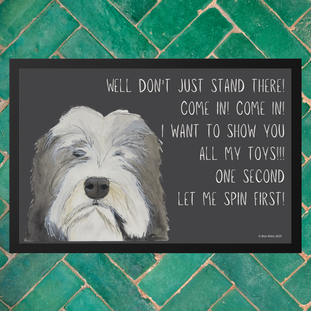 Bearded Collie Doormat Welcome Mat