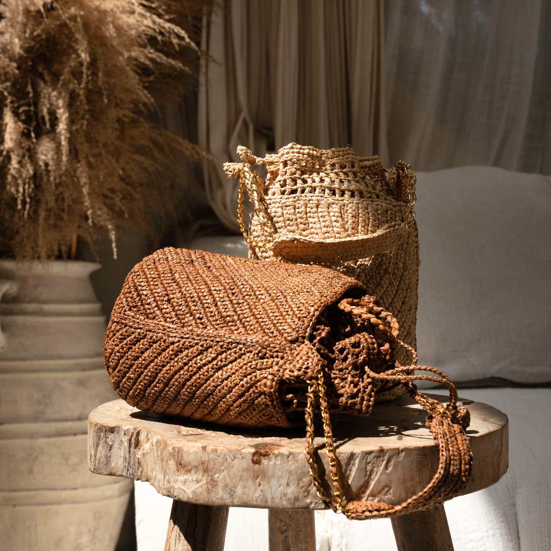 Buckety Raffia Bucket Bag