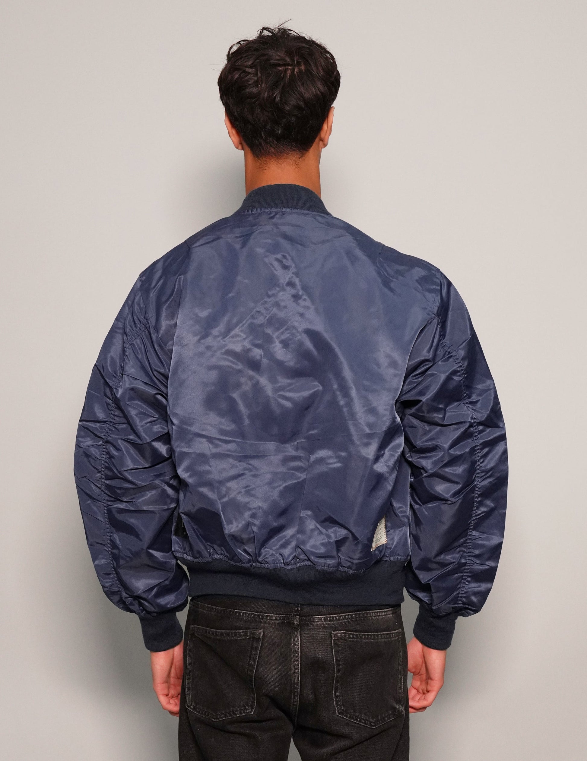 Vintage Blue Bomber Jacket Lightweight